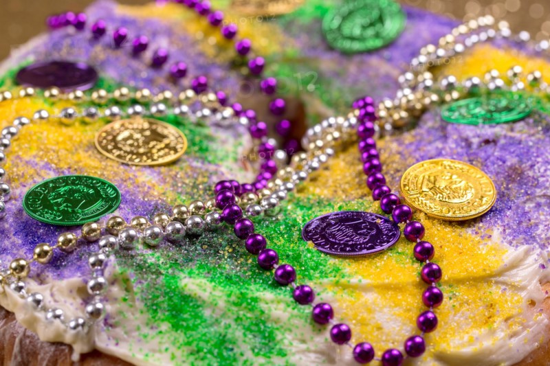 King Cake on Gold Glitter