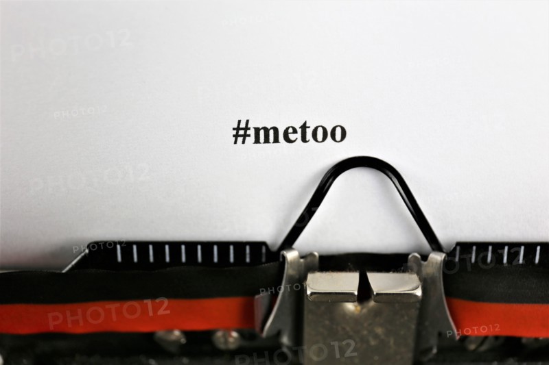 An concept image of a vintage typewriter with the  MeToo