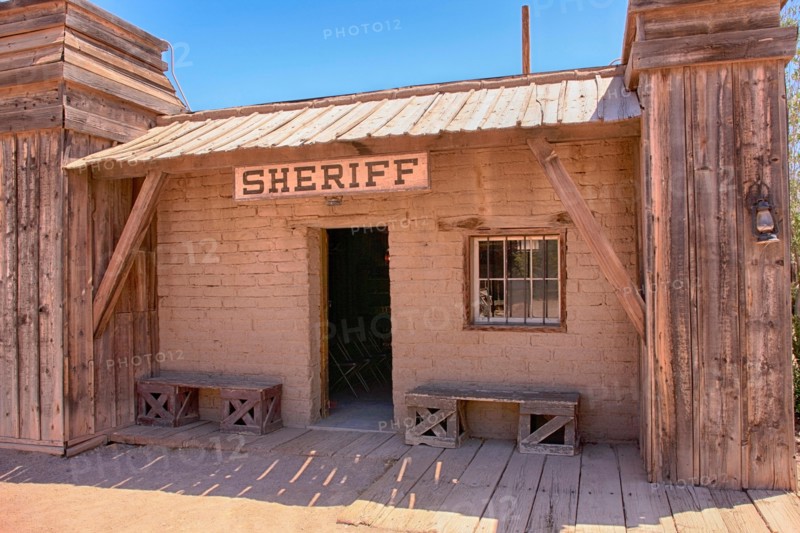 Sheriff's office building at the Old Tucson Film Studios amusement park in Arizona