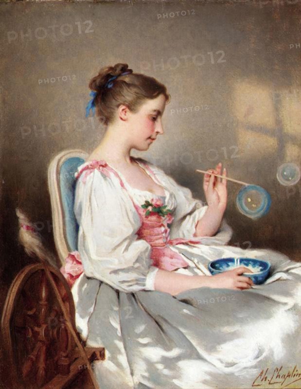 Blowing Bubbles. Probably 1881. Chaplin-Blowing Bubbles