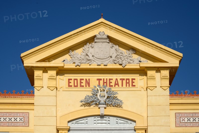 Facade of the Historic Eden Theatre or Eden Theater, one of the world's earliest cinema or movie theatre, La Ciotat, Provence, France