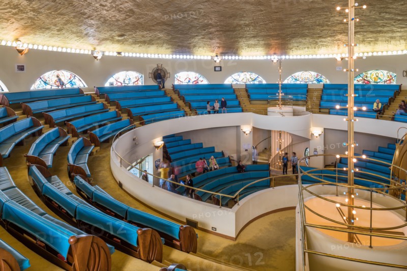 Interior of Annunciation Greek Orthodox Church designed by Frank Lloyd Wright