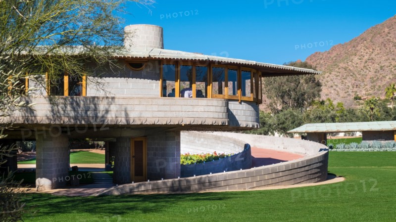 Exterior of the David and Gladys Wright house designed by Frank Lloyd Wright, Phoenix, Arizona