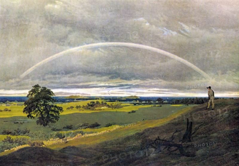 Caspar David Friedrich
Ecole allemande
Paysage avec arc-en-ciel
Vers 1810
Huile sur toile (59 x 84,5 cm)
Collection particulière