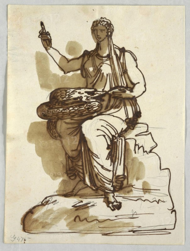 Drawing, Hygeia, after an Antique Statue in Giustiniani Collection, Rome, ca. 1820