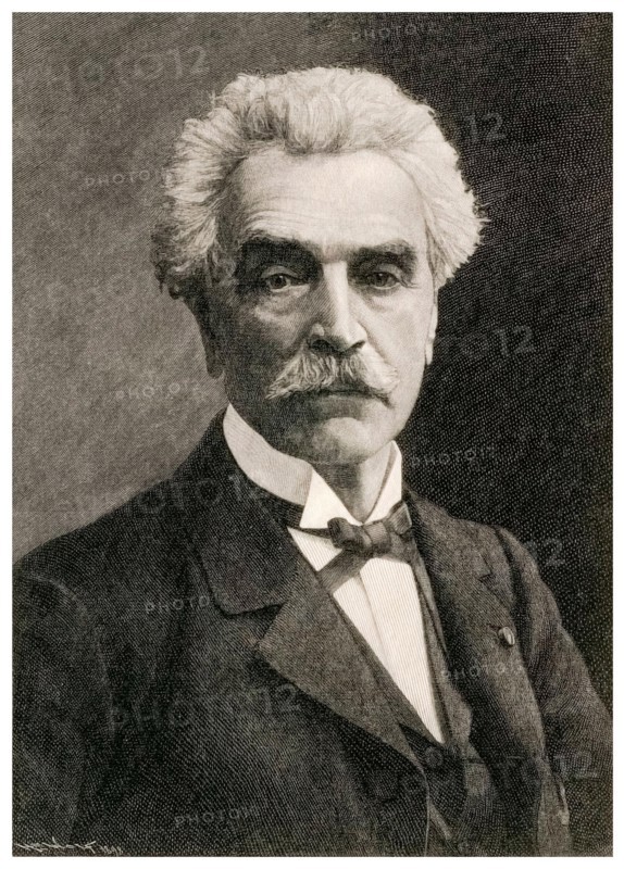 Jean Léon Gérôme (1824-1904), French painter, artist and sculptor, portrait engraving by Henry Wolf, 1898