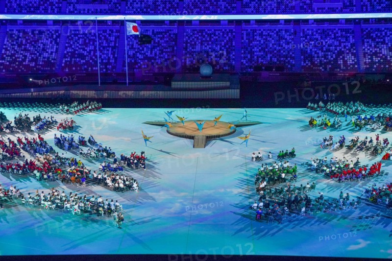 TOKYO, JAPAN - AUGUST 24: General overview during the Opening Ceremony of the Tokyo 2020 Paralympic Games at the Olympic Stadium on August 24, 2021 in Tokyo, Japan (Photo by Ilse Schaffers/Orange Pictures) NOCNSF ATLETIEKUNIE