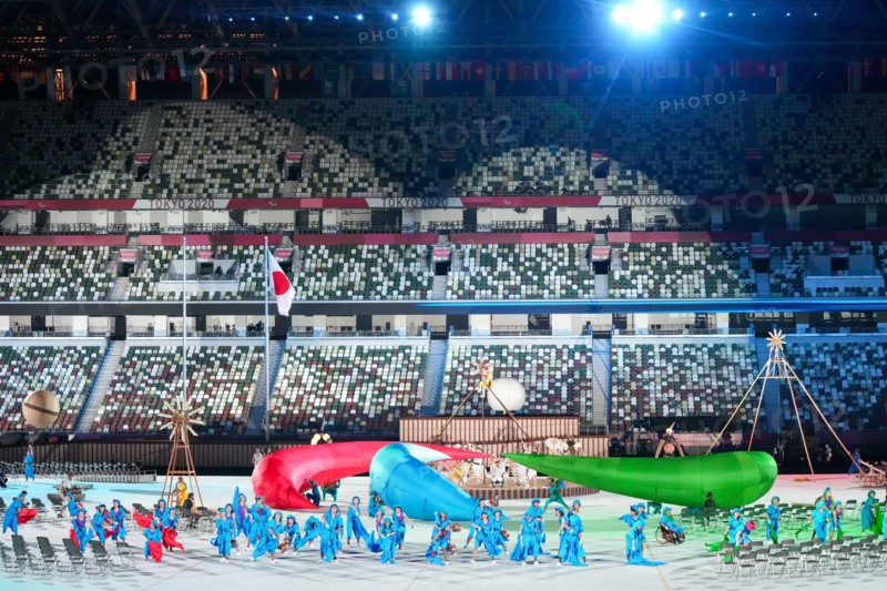 TOKYO, JAPAN - AUGUST 24: General overview during the Opening Ceremony of the Tokyo 2020 Paralympic Games at the Olympic Stadium on August 24, 2021 in Tokyo, Japan (Photo by Helene Wiesenhaan/Orange Pictures) NOCNSF ATLETIEKUNIE