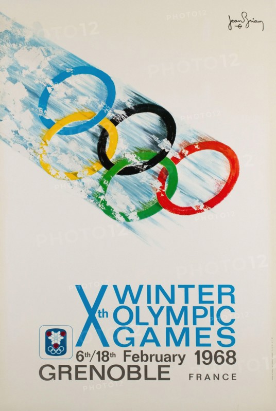 Vintage1968 Winter Olympic Games poster - 
Grenoble, Xth Olympic Winter Games, Grenoble 1968
By Jean BRIAN