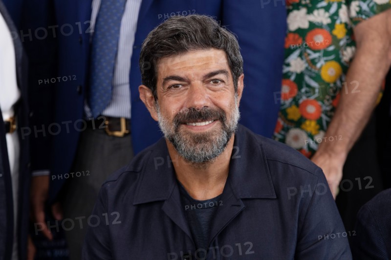 VENICE, ITALY - AUGUST 30: Pierfrancesco Favino attends the photo-call for the movie "Comandante" at the 80th Venice International Film Festival on Au