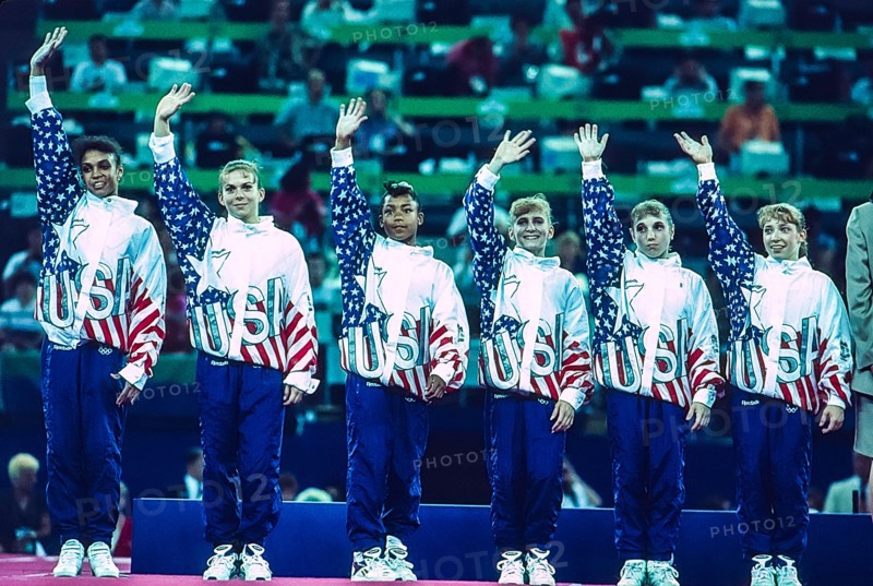 USA team bronze medal winners in  the women's artistic team all-around gymnastics at the 1992 Olympic Summer Games.