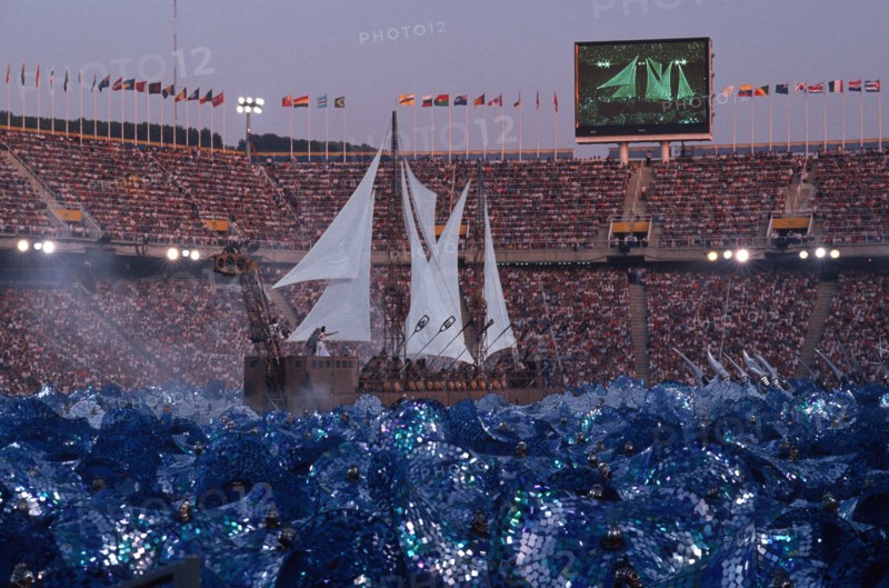 open ceremony vertical "olympic games" Barcelona