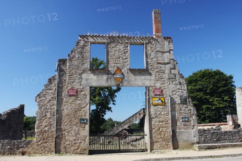 The Remains of the Garage in the Village of Oradour sur Glane in the Haute Vienne Department 87 of France