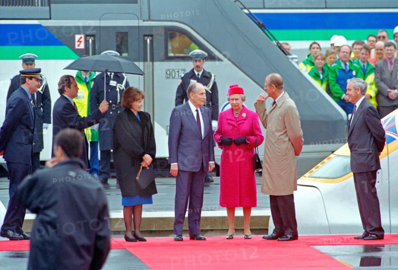 Heads of State Queen Elizabeth II and President Francoise Mitterrand officially open the Channel Tunnel on 6 May 1994