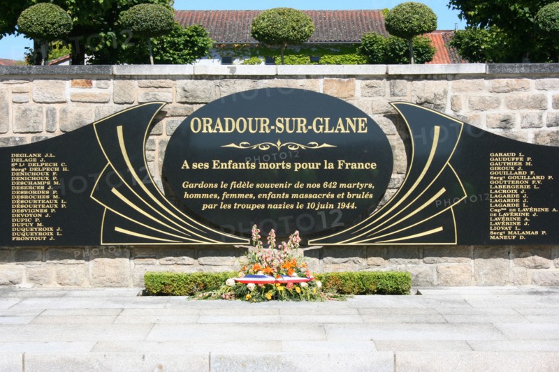 memorial outside the village of Oradour-sur-Glane, France