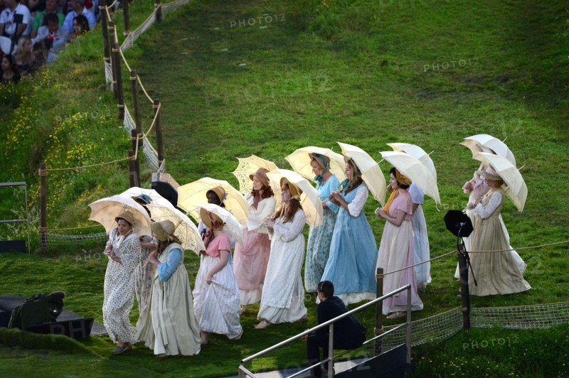 LONDON, ENGLAND - JULY 27, actors during London Olympics Opening Ceremony at the Olympic Stadium on July 27, 2012 in London, England Photo by Roger Sedres / Gallo Images