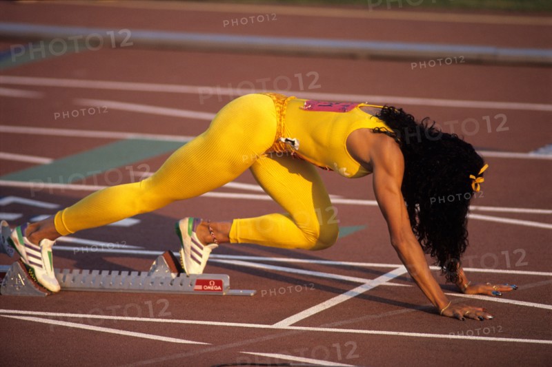 Florence Griffith- Joyner at the 1988 US Olympic Track and Field Trials.