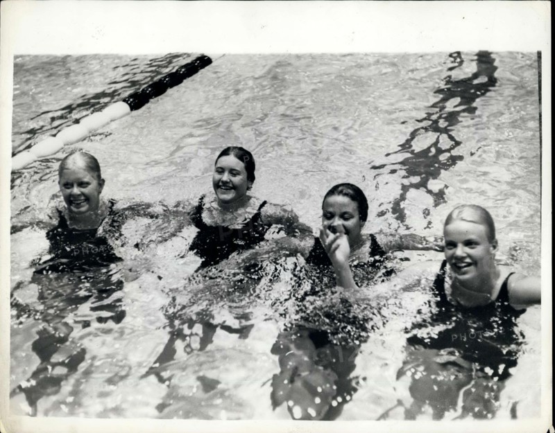Sep. 04, 1960 - Olympic Games in Rome. American Swimmers break medley record. Photo shows: Pictured after breaking the world recorded in the women's 4 x 100 M. Relay Medley in a time of 4 mins. 41.1 secs, are the winning American team in Rome on Friday night. They are L. Bruke (backstroke), P. Kempner (breaststroke) C. Schuler (Butterfly) and C. Cov Slaza (freestyle)