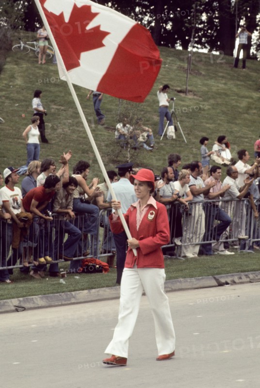 1976 Olympics in Montreal, Canada,  parade of athletes at Opening Ceremonies, Canadian team