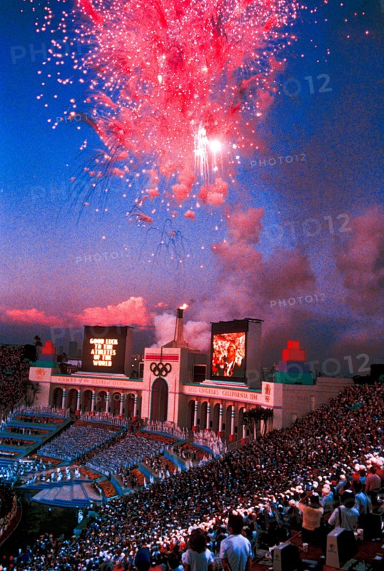 Opening Ceremonies at the 1984 Olympic Summer Games, Los Angeles, CA.