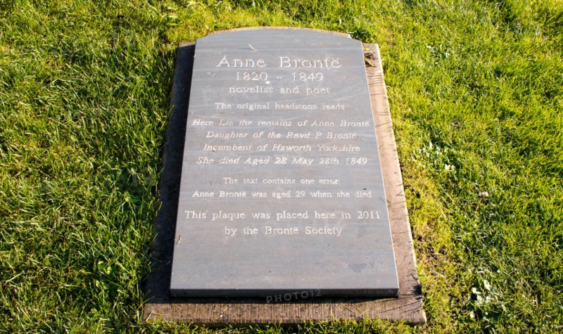 Grave of Anne Bronte (1820-1849), famous English novelist and poet. Scarborough, United Kingdom.