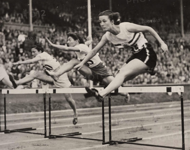 Maureen Gardner wins heat two of Women’s 800m Hurdles, Olympic Games, London, 1948.