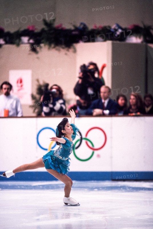 Kristi Yamaguchi (USA) competing at the 1992 Olympic Winter Games.