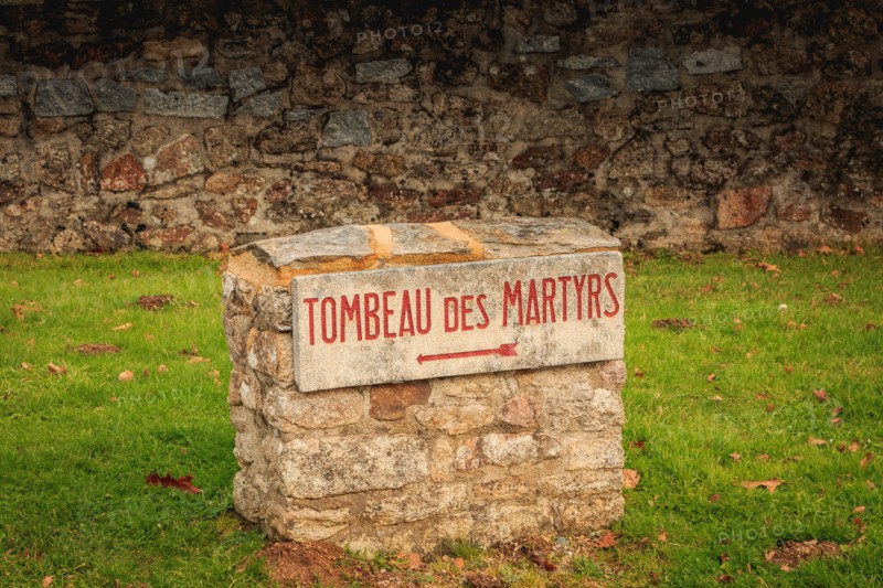 ORADOUR SUR GLANE, FRANCE - December 03, 2017 : near the cemetery where are buried the victims of the massacre of the population by the Nazis on June
