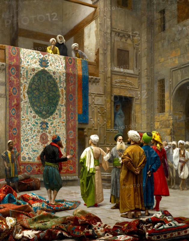 Jean-Leon Gerome, The Carpet Merchant / Carpet Merchant in Cairo. Circa 1887. Oil on canvas. Minneapolis Institute of Art, USA.