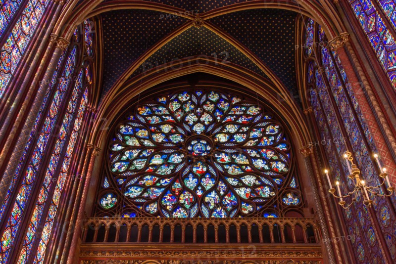Rose window of Upper Chapel of Sainte-Chapelle in Paris, France
