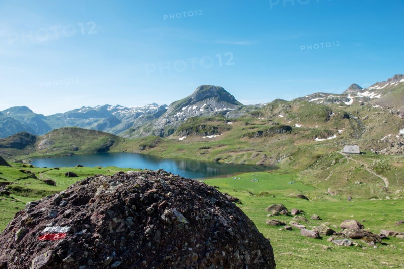 sign of GR10 a path in the french Pyrenees mountains