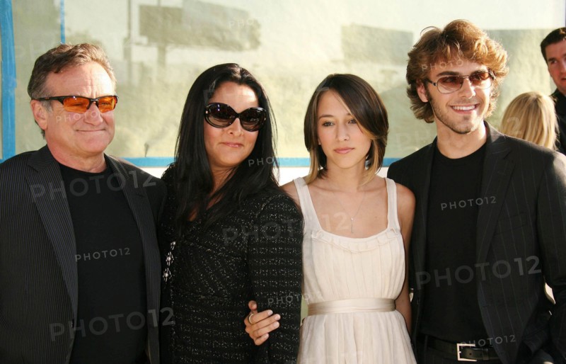 FILE PHOTO: Robin Williams dies age 63. Robin Williams and family at the premiere of "License to Wed". (Hollywood, CA)