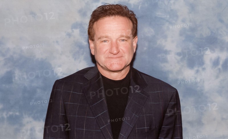Retro celebrity portraits - Robin Williams, at a press conference event, circa 2002. For Editorial Use Only - No Tabloids. File Reference # 34409-387RCP