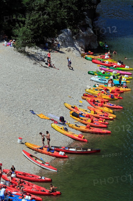 The Pont d'Arc, water activities, Vallon-Pont-d'Arc. Ardeche, France