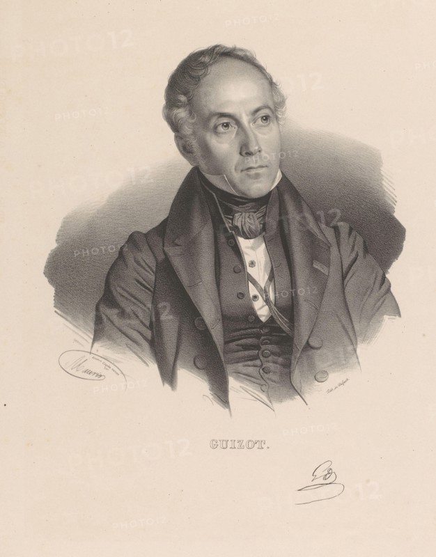 Portrait of François Guizot, Guizot (title on object), print maker: Nicolas Maurin, after own design by: Nicolas Maurin, printer: veuve Delpech (Naudet), Paris, 1825 - 1842, paper, height 482 mm × width 317 mm, print