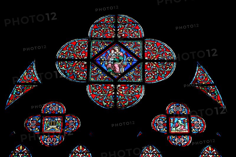 Pic by Mark Passmore/www.markpassmore.com Detail pic of a stained glass window inside the Notre Dame Cathedral, Paris.