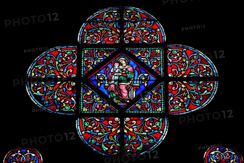 Pic by Mark Passmore/www.markpassmore.com Detail pic of a stained glass window inside the Notre Dame Cathedral, Paris.