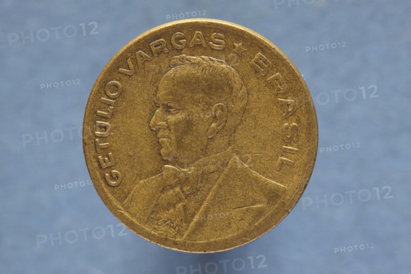 Getulio Vargas former President of Brasil shown  on a 20 Centavos coin dated 1948