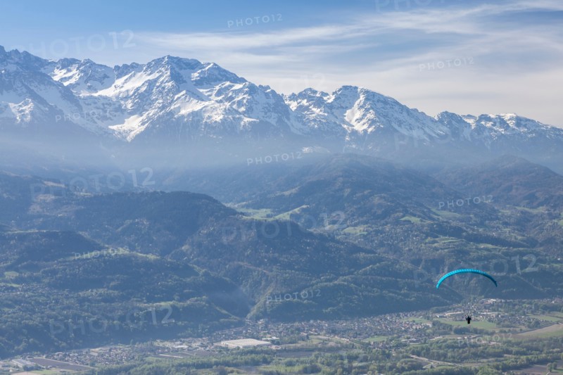 Paragliding at Saint Hilaire du Touvet, Natural park of Le Chartreuse, Isère, Rhône-Alpes, France