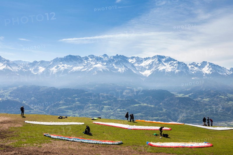 Paragliding at Saint Hilaire du Touvet, Natural park of Le Chartreuse, Isère, Rhône-Alpes, France