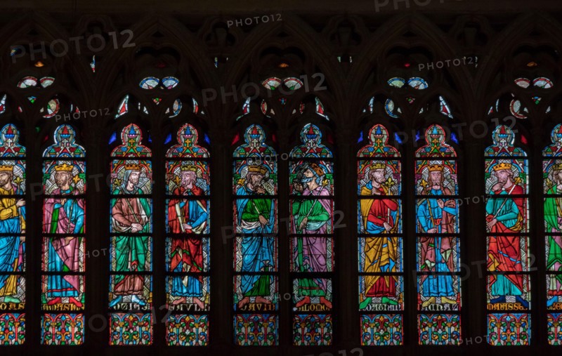 stained gala windows, cathedral of Notre-Dame de Paris , France