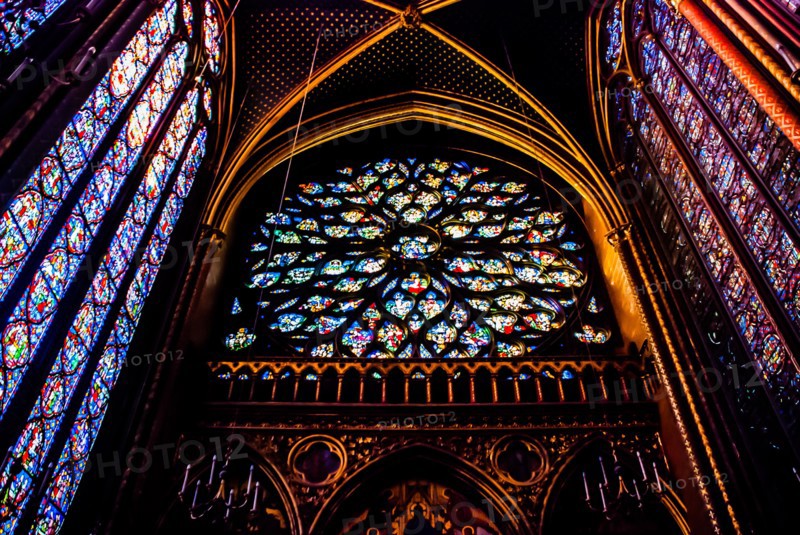 Interior of Saint Chapelle in Paris