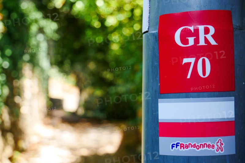 GR70, Mountain hiking trail, Mialet, Gard, France