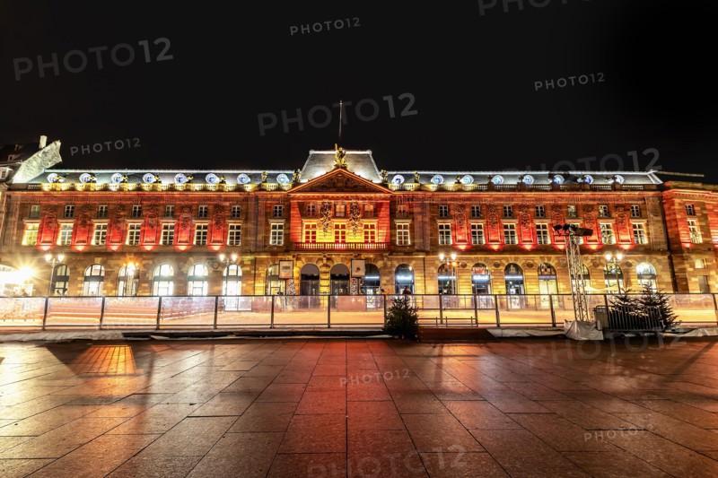 Kleber square (Place Kleber) with ice rink in Strasbourg, France
