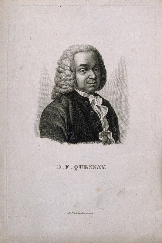 François Quesnay. Stipple engraving by [Forestier?] after J. M. Frédou.