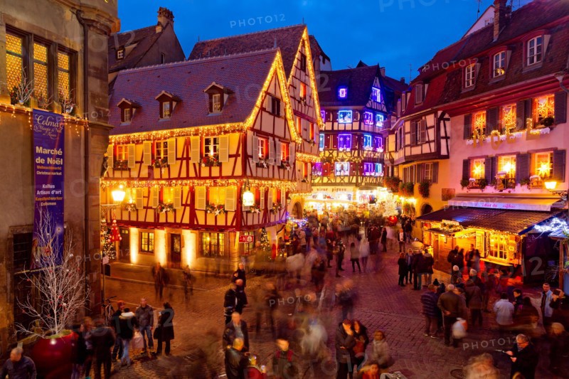 Picturesque Village Colmar in Alsace, Christmas Time, France