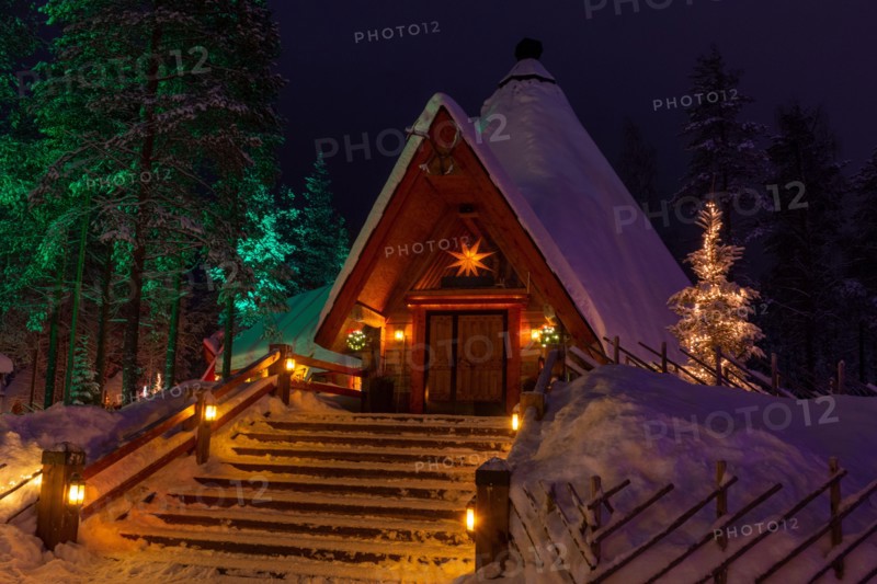 Rovaniemi, Finland - 20 February 2023: Winterly Santa Clause Village