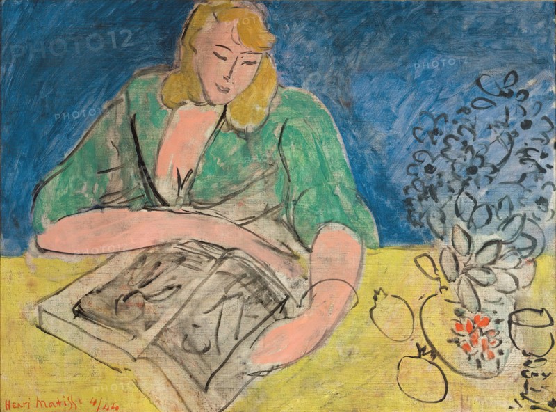 Henri Matisse (1869-1954), Lectrice à la table jaune, Vence, 1944, oil on canvas, 53,5×72,5 cm