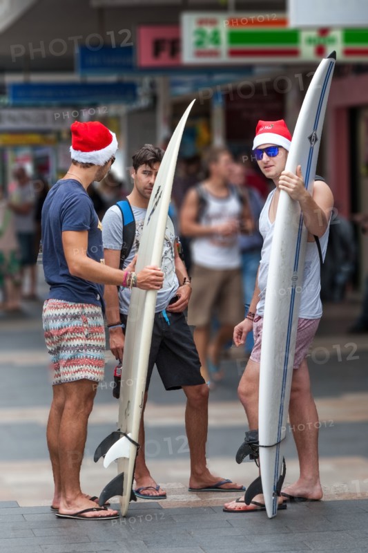 Surfers at Christmas, The Corso, Manly, Australia
