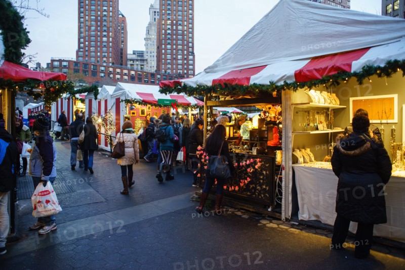 Christmas market at Union Square park in Manhattan